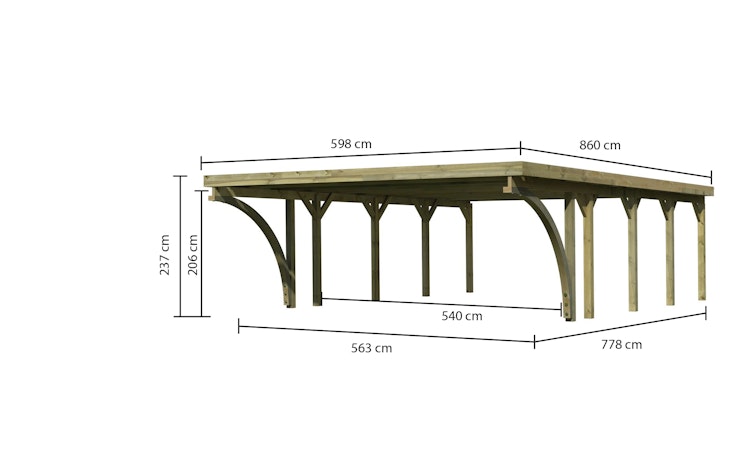 Karibu Carport Doppelcarport Classic Doppel 3 - kesseldruckimprägniert
