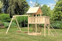 Vorschaubild Akubi Kinderspielturm Lotti inkl. Doppelschaukel, Anbauplattform und Netzrampe