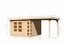 Karibu Woodfeeling Gartenhaus Kerko 3/4/5/6 mit 240 cm Schleppdach - 19 mm
