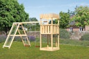 Vorschaubild Akubi Kinderspielturm Ritterburg Löwenherz mit Doppelschaukelanbau und Klettergerüst