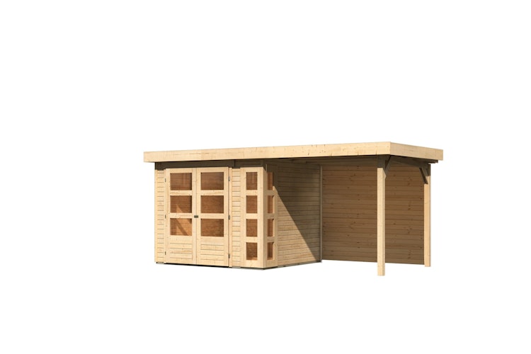 Karibu Woodfeeling Gartenhaus Kerko 3/4/5/6 mit 240 cm Schleppdach inkl. Rückwand - 19 mm