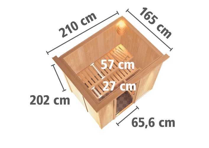 Karibu Sauna Bodin mit Fronteinstieg 68 mm