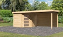 Vorschaubild Karibu Woodfeeling Gartenhaus Schwandorf 3/5 inkl. 275 cm Schleppdach mit Rückwand - 19 mm