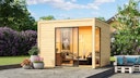 Vorschaubild Karibu Design Gartenhaus Dice 1 mit Aluminium Schiebetür - 38 mm (Homeoffice-Gartenhaus)