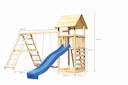 Vorschaubild Akubi Kinderspielturm Lotti mit Satteldach inkl. Wellenrutsche, Doppelschaukelanbau, Klettergerüst und Kletterwand