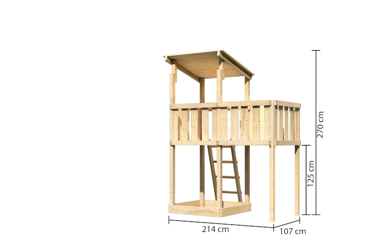 Akubi Kinderspielturm Anna mit Pultdach inkl. Anbauplattform