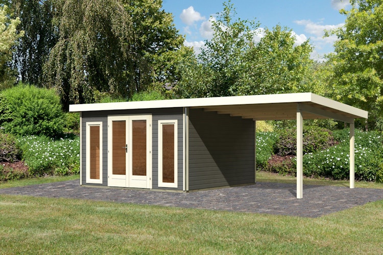 Karibu Premium Gartenhaus Radeburg 3 - 40 mm (Homeoffice-Gartenhaus)