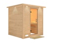 Vorschaubild Karibu Sauna Mojave - Massivholzsauna mit Fronteinstieg 38 mm