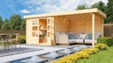 Vorschaubild Karibu Woodfeeling Gartenhaus Askola 2/3/3,5/4/5 mit 280 cm Schleppdach + Rückwand