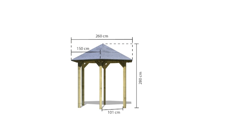 Karibu 6-Eck Pavillon Lissabon kesseldruckimprägniert
