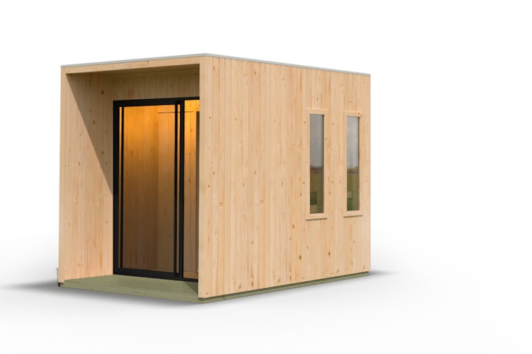 Karibu Design Saunahaus Catalina Blackline mit Vorraum - 73 mm