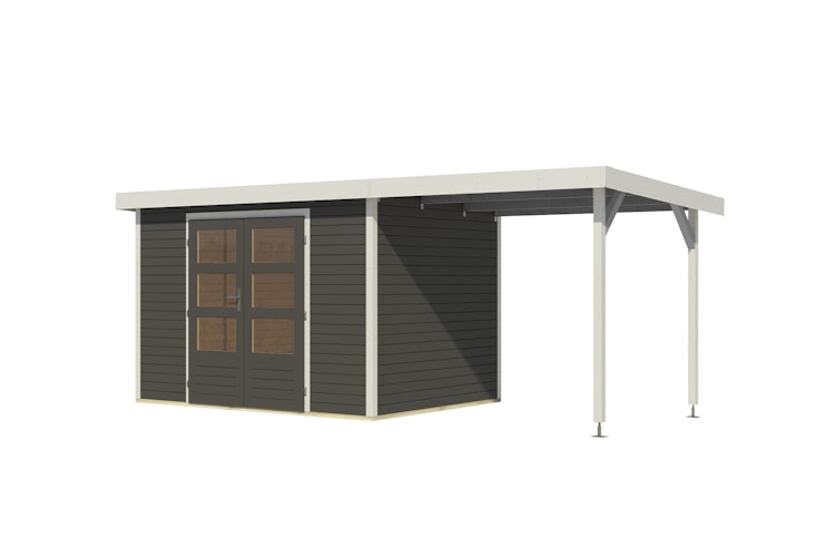 Karibu Metall-Holzgartenhaus Hybridhaus Jupiter A/B/C/D - 19 mm/0,5 mm