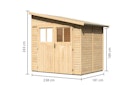Vorschaubild Karibu Premium Gartenhaus Bomlitz 2/3/4 naturbelassen - 19 mm