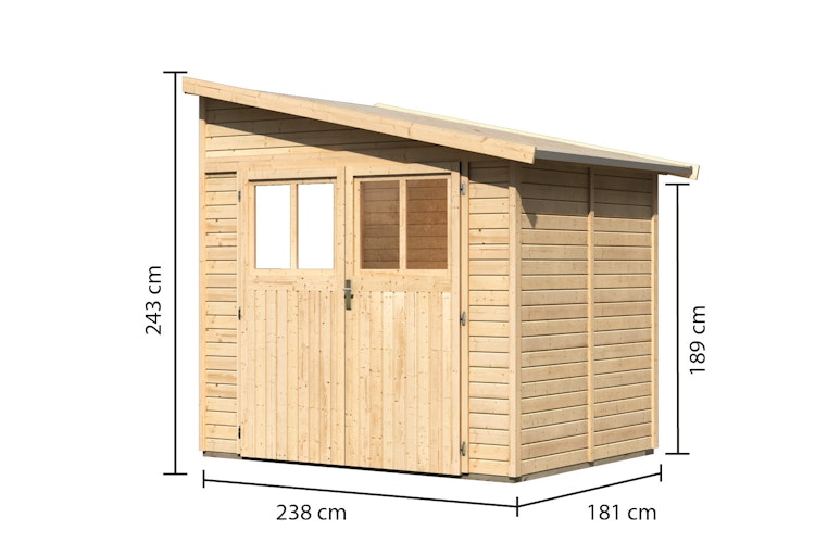 Karibu Premium Gartenhaus Bomlitz 2/3/4 naturbelassen - 19 mm