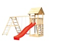 Vorschaubild Akubi Kinderspielturm Lotti mit Satteldach inkl. Wellenrutsche, Doppelschaukelanbau, Klettergerüst und Kletterwand