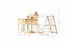 Vorschaubild Akubi Stelzenhaus Frieda mit Doppelschaukelanbau, Klettergerüst, Anbauplattform und Netzrampe