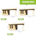Vorschaubild Karibu Woodfeeling Gartenhaus Askola 2/3/3,5/4/5 mit 280 cm Schleppdach + Rückwand