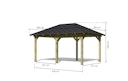 Vorschaubild Karibu 4-Eck Pavillon Perida kesseldruckimprägniert Sparset inkl. Dachschindeln