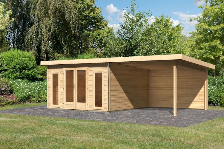 Karibu Premium Gartenhaus Radeburg 3 - 40 mm (Homeoffice-Gartenhaus)
