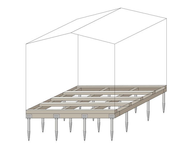 Schraubfundament Montage-Service für Gartenhaus, Gartensauna, Terrasse, Anbauten o.Ä.